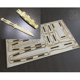 Изделия из дерева (фанеры) Нож разведчика №18 с ножнами копия из фанеры 1:1 (Конструктор) tm10031-N купить в твоимодели.рф