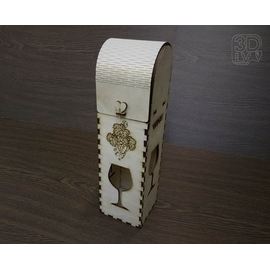 Изделия из дерева (фанеры) Подарочная коробка для вина до 80мм (3DLV-19-8512) tm-19-8512 купить в твоимодели.рф
