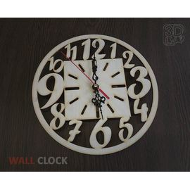 Изделия из дерева (фанеры) Часы №1 из натурального дерева с креплением на стену 220 мм tm-19-8521 купить в твоимодели.рф