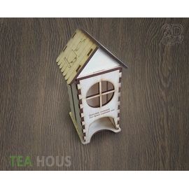 Изделия из дерева (фанеры) Чайный домик №2 (Для пакетиков с чаем) 3DLV-19-8486-2 tm-19-8486-2 купить в твоимодели.рф