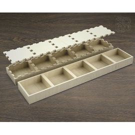 Изделия из дерева (фанеры) Коробка 5 отделений макет в векторе DXF 3-4 мм tm-19-8674 купить в твоимодели.рф
