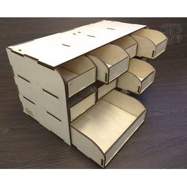 Изделия из дерева (фанеры) Блок RSM-4-10 системы "Блочный органайзер моделиста" 10 ящиков tm09873 купить в твоимодели.рф