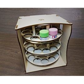 Изделия из дерева (фанеры) Блок RSM-3T Органайзер круговой для краски tamiya или mr. color 51 шт. tm09872 купить в твоимодели.рф