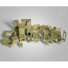 Изделия из дерева (фанеры) Мега набор №1 мебели из дерева для кукольных домиков (26 предметов) tm-19-8511 купить в твоимодели.рф