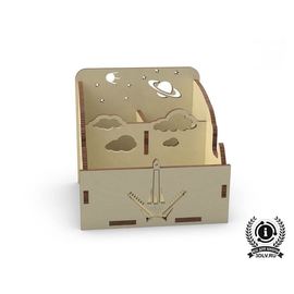 Изделия из дерева (фанеры) Органайзер школьный для канцелярии и смартфона "Космос 12 апреля" из дерева tm-19-8902 купить в твоимодели.рф