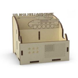 Изделия из дерева (фанеры) Органайзер школьный для канцелярии и смартфона  US M18 Hellcat​ tm-19-8912 купить в твоимодели.рф