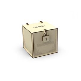 Изделия из дерева (фанеры) Копилка из дерева с замком 150х150х150мм tm-19-8938 купить в твоимодели.рф