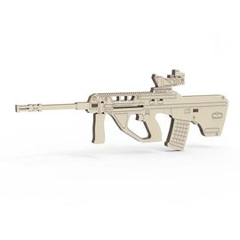 Изделия из дерева (фанеры) Штурмовая винтовка Steyr AUG A3​ Австрия, Конструктор из дерева 25 см 4 деталей (ОПК-мини) tm-19-8959 купить в твоимодели.рф