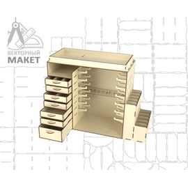 Изделия из дерева (фанеры) Многофункциональный органайзер - рабочее место. Макет в векторе.DFX, .AI, .CDR .SVG tm-19-8919 купить в твоимодели.рф