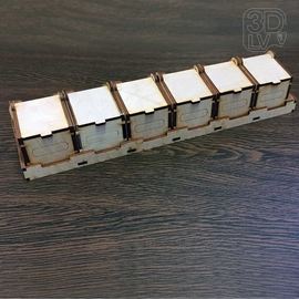 Изделия из дерева (фанеры) Полка с коробочками (6шт.) для хранения различных мелких предметов tm-19-9296 купить в твоимодели.рф