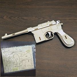 Изделия из дерева (фанеры) Резинкострел пистолет Mauser C96 (Маузер) Набор для сборки из дерева 1:1 tm-19-8903-K купить в твоимодели.рф