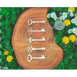 Изделия из дерева (фанеры) Ключи 5 шт. Чипборд для скрапбукинга набор #19-9028 tm-19-9028-4 купить в твоимодели.рф