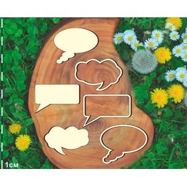 Изделия из дерева (фанеры) Выноска мысли 6шт. Чипборд для скрапбукинга набор #19-9144 tm-19-9144-4-50 купить в твоимодели.рф