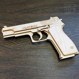 Изделия из дерева (фанеры) Резинкострел пистолет ОЦ-27 «Бердыш» копия из дерева 1:1 (3DLV-19-9300) tm-19-9300 купить в твоимодели.рф