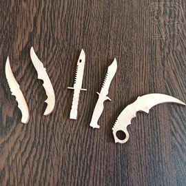 Изделия из дерева (фанеры) Набор 1 - Нож Karambit, Bowie, Flip, Falchion, M9 CS:GO из дерева мини 80мм tm-19-9254 купить в твоимодели.рф
