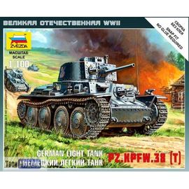 Склеиваемые модели  zvezda 6130 Звезда PZ.KPFW.38 (T) Немецкий легкий танк 1/100 tm01225 купить в твоимодели.рф