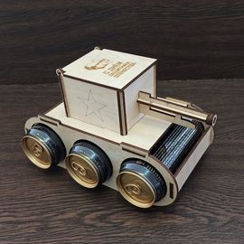 Изделия из дерева (фанеры) Подставка для баночного пива танк  (Танк для пива, подарок на 23 февраля) tm-19-9415 купить в твоимодели.рф