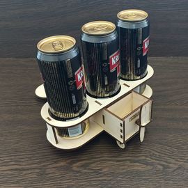 Изделия из дерева (фанеры) Подставка для баночного пива танк  (Самолет для пива, подарок мужчине) tm-19-9430 купить в твоимодели.рф