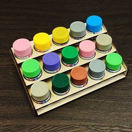 Изделия из дерева (фанеры) Полка для краски Tamiya, CITADEL GW, Hammer 40K, Mr. color вместимость 15шт. дерево или любых баночек флаконов до 37мм tm-19-9506 купить в твоимодели.рф