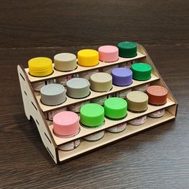 Изделия из дерева (фанеры) Полка стеллаж для краски tamiya или mr. color вместимость 15 шт. tm-19-8623 купить в твоимодели.рф