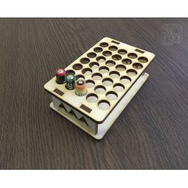 Изделия из дерева (фанеры) Подставка органайзер на 35 мизинчиковых батареек типоразмера ААА tm-19-8815 купить в твоимодели.рф