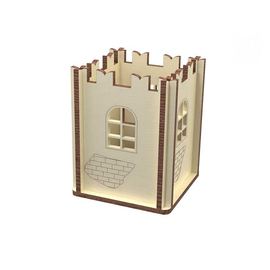 Изделия из дерева (фанеры) Подставка органайзер для канцелярии "Башня крепости" из дерева tm-19-8922 купить в твоимодели.рф