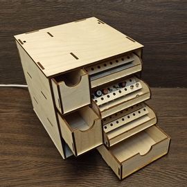 Изделия из дерева (фанеры) Блок RSM-5D Органайзер для бормашинок и насадок 6 ящиков 1 отдел tm09884 купить в твоимодели.рф