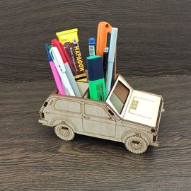 Изделия из дерева (фанеры) Органайзер для канцелярии автомобиль Ваз Нива из дерева tm-19-9443 купить в твоимодели.рф