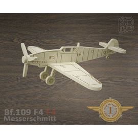 Изделия из дерева (фанеры) Messerschmitt Bf.109 F4 самолет из дерева серия МПС "Мой первый самолет" tm-19-8645 купить в твоимодели.рф