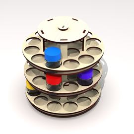 Изделия из дерева (фанеры) Блок RSM-3TL Подставка круговая для краски tamiya или mr. color 51 шт tm-19-8736 купить в твоимодели.рф
