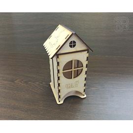 Изделия из дерева (фанеры) Чайный домик №3 (Для пакетиков с чаем) 3DLV-19-8486 tm-19-8486-3 купить в твоимодели.рф