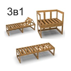 Изделия из дерева (фанеры) Чертеж для самостоятельного изготовления Кресло шезлонг раскладушка 3в tm-17-2025 купить в твоимодели.рф