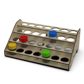 Изделия из дерева (фанеры) Полка подставка органайзер для краски Tamiya, CITADEL GW, Hammer 40K, Mr. color вместимость 28шт.для баночек 36мм tm-19-9367-28 купить в твоимодели.рф