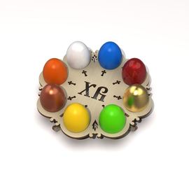 Изделия из дерева (фанеры) Пасхальная подставка для 8 яиц круглая №1 3DLV-10056 22 см tm10056 купить в твоимодели.рф