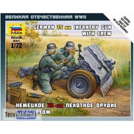 Склеиваемые модели  zvezda 6156 Звезда Немецкое 75-мм пехотное орудие с расчетом tm02536 купить в твоимодели.рф
