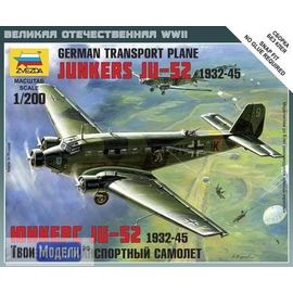 Склеиваемые модели  zvezda 6139 Звезда Ju-52 Немецкий Транспортный самолёт 1932-45 1/200 tm02099 купить в твоимодели.рф