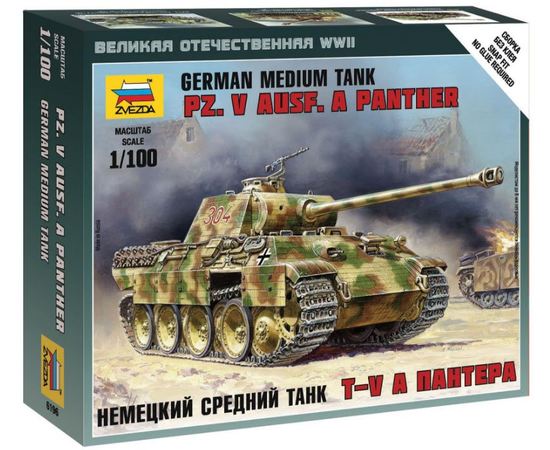 Склеиваемые модели  zvezda 6196 Звезда PzKpfw V "Panther" танк германии 1/100 tm07162 купить в твоимодели.рф