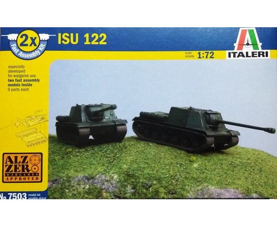 Склеиваемые модели  Italeri 7503 ИСУ-122 САУ сборка без клея, 2 модели 1/72 tm08969 купить в твоимодели.рф
