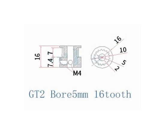 Современная 3D печать GT2 Ролик алюминиевый 16 зубов диаметр 5 мм ширина 6 мм tm08366 купить в твоимодели.рф