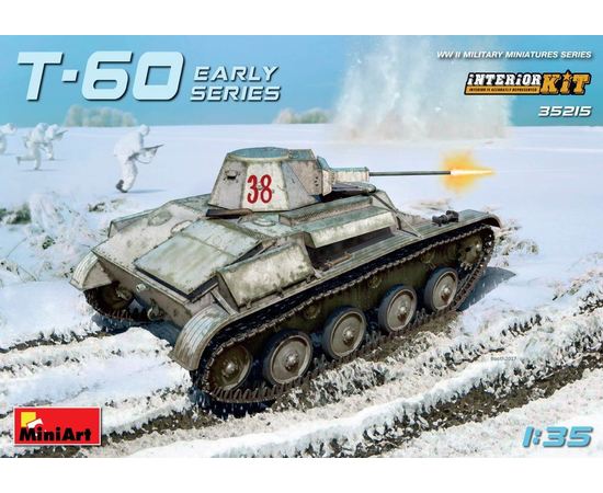 Склеиваемые модели  Т-60 Советский лёгкий танк Ранняя Серия.(ГАЗ) 1/35 MiniArt 35215 (с интерьером) tm09648 купить в твоимодели.рф