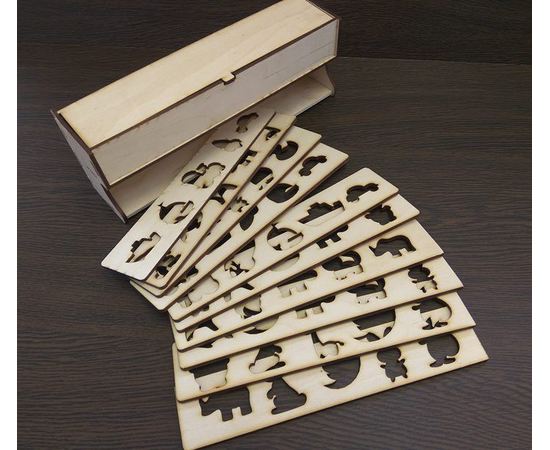 Изделия из дерева (фанеры) Набор из 50 детских пазлов "Русский алфавит" для творчества из дерева 3DLV-10204 tm10204 купить в твоимодели.рф