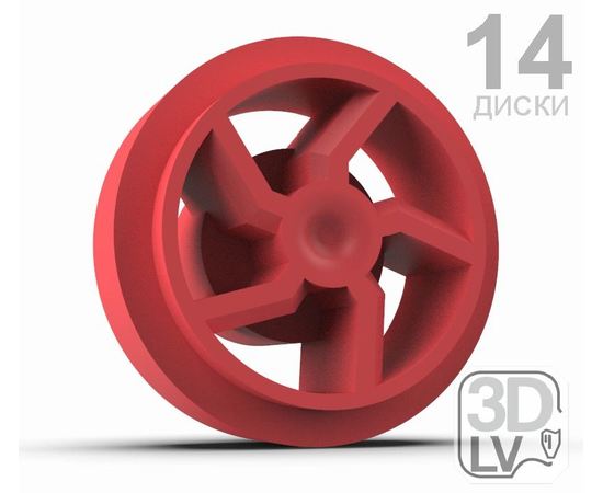 Готовые напечатанные 3D модели Диски для тюнинга моделей ВАЗ (14мм 1/36) D-003-14SZK-4.1 tm09502 купить в твоимодели.рф
