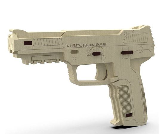Изделия из дерева (фанеры) Резинкострел пистолет FN Five-seveN Набор для сборки из фанеры (3DLV-10044) tm10044 купить в твоимодели.рф