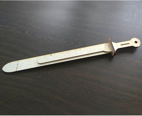 Изделия из дерева (фанеры) Большой детский меч из натурального  дерева (3DLV-19-8490) tm-19-8490 купить в твоимодели.рф