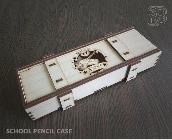Изделия из дерева (фанеры) Пенал для школьника, в виде ящика с танком ИС-3 (19-8442) tm-19-8442 купить в твоимодели.рф