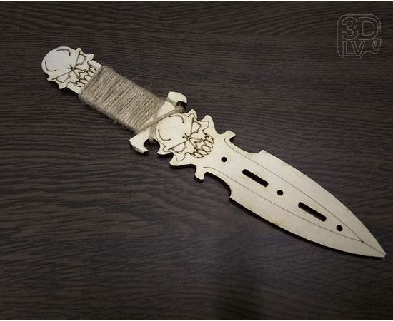 Изделия из дерева (фанеры) Метательный нож Throwing Knife №2 копия из фанеры 1:1 tm-19-8753 купить в твоимодели.рф