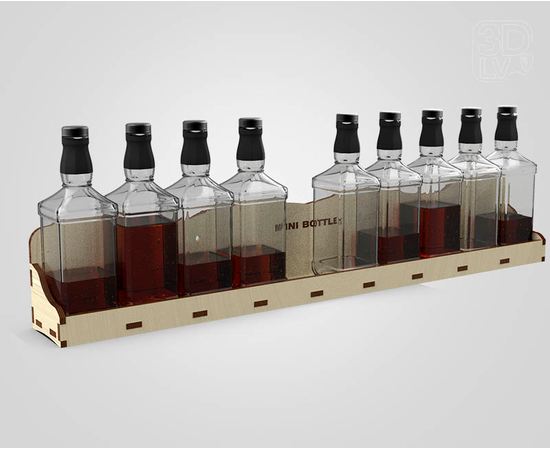 Изделия из дерева (фанеры) Полка для размещения хранения мини бутылок Miniature bottle tm-19-8863 купить в твоимодели.рф
