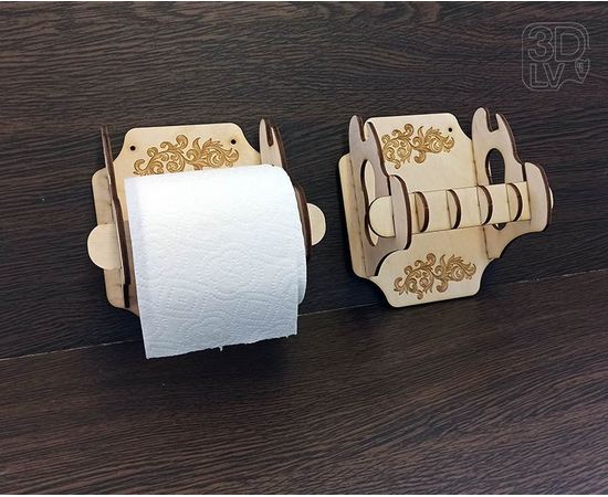 Изделия из дерева (фанеры) Универсальный держатель рулона с туалетной бумагой и смартфона tm-19-8894 купить в твоимодели.рф