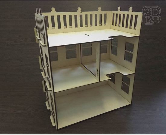Изделия из дерева (фанеры) Кукольный домик № 1 макет в векторе DXF, AI под фанеру 4 мм tm-19-8795 купить в твоимодели.рф