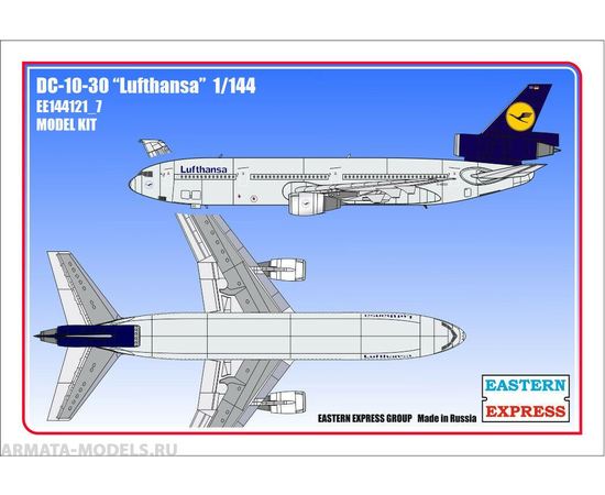 Склеиваемые модели  ЕЕ144121_7 Авиалайнер DC-10-30 Lufthansa - самолёт 1/144 tm-19-8836 купить в твоимодели.рф